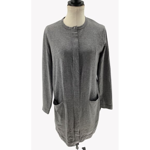 J.Jill Sweaters - J.Jill Gray Open Front Long Cardigan With Pockets Womens Est Size M